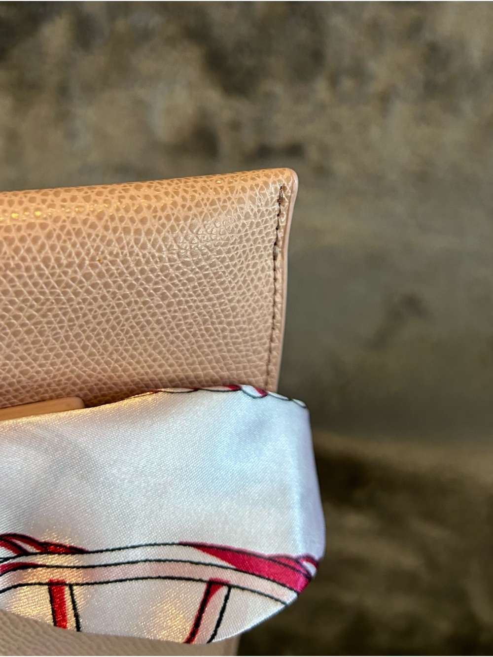 Furla Blush Pink Leather pouch Clutch with Scarf Wrap made in Italy - Picture 7 of 10